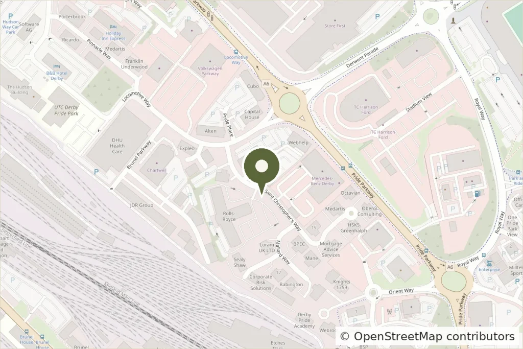 Map showing the location of our Derby office