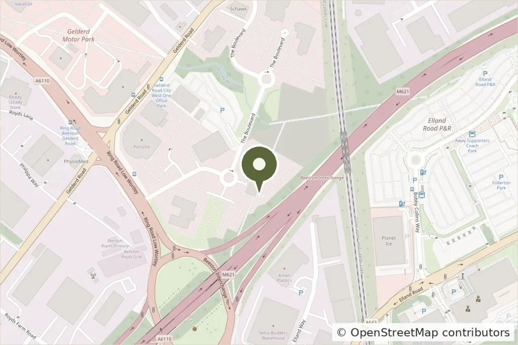 Map showing the location of our Leeds office